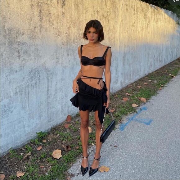 NEW Orseund Iris Silk Ruffle Mini Skirt - Picture 4 of 13